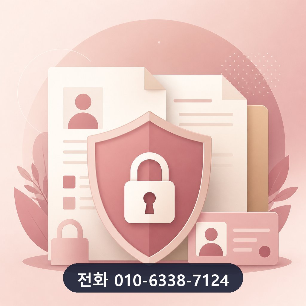 카드 한도 현금화 개인정보 보호 이미지 · 문의 010-6338-7124